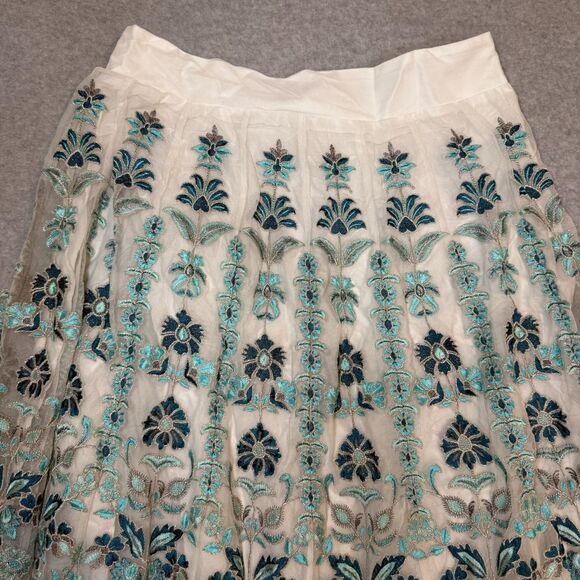 Soft Surroundings Icon Alexandria Embroider Maxi Skirt Boho Fairy Whimsical Sz L - Picture 2 of 8
